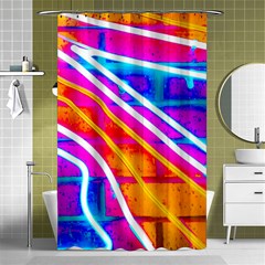 Pop Art Neon Wall Shower Curtain 48  X 72  (small)  by essentialimage365