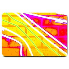 Pop Art Neon Wall Large Doormat  by essentialimage365