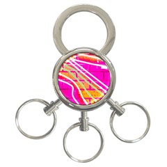 Pop Art Neon Wall 3-ring Key Chain by essentialimage365