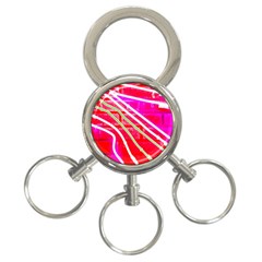 Pop Art Neon Wall 3-ring Key Chain by essentialimage365