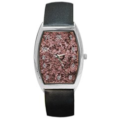 Red Leaves Photo Pattern Barrel Style Metal Watch by dflcprintsclothing