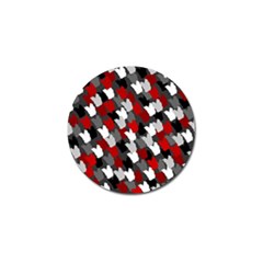 Abstract Paint Splashes, Mixed Colors, Black, Red, White Golf Ball Marker by Casemiro