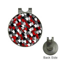 Abstract Paint Splashes, Mixed Colors, Black, Red, White Hat Clips With Golf Markers by Casemiro