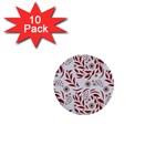 Folk flowers art pattern Floral abstract surface design  Seamless pattern 1  Mini Buttons (10 pack)  Front