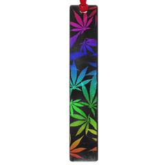 Weed Rainbow, Ganja Leafs Pattern In Colors, 420 Marihujana Theme Large Book Marks by Casemiro