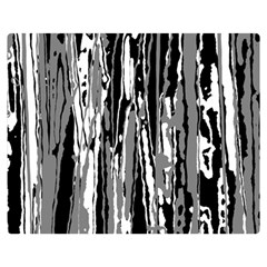 Black And White Abstract Linear Print Double Sided Flano Blanket (medium)  by dflcprintsclothing