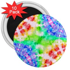 Tie Die Look Rainbow Pattern 3  Magnets (10 Pack)  by myblueskye777