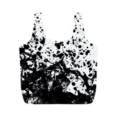 Black And White Abstract Liquid Design Full Print Recycle Bag (m) by dflcprintsclothing