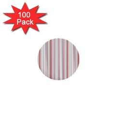 Salmon And Grey Linear Design 1  Mini Buttons (100 Pack)  by dflcprintsclothing