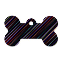 Dark Multicolored Striped Print Design Dark Multicolored Striped Print Design Dog Tag Bone (two Sides) by dflcprintsclothing