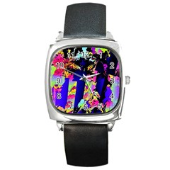 Neon Aggression Square Metal Watch by MRNStudios