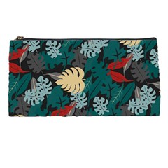 Tropical Autumn Leaves Pencil Case by tmsartbazaar