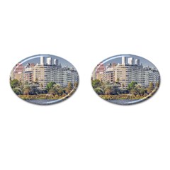 Urban Coastal Scene, Montevideo Uruguay Cufflinks (oval)