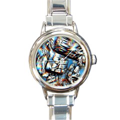 Rainbow Vortex Round Italian Charm Watch by MRNStudios