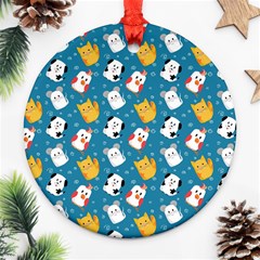 Funny Pets Ornament (round) by SychEva