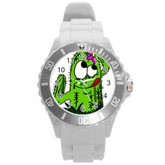 Cactus Round Plastic Sport Watch (l) by IIPhotographyAndDesigns