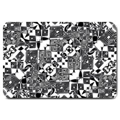 Black And White Geometric Print Large Doormat  by dflcprintsclothing