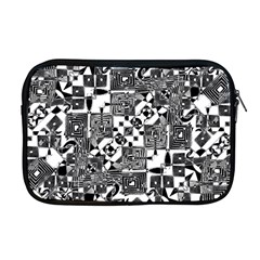 Black And White Geometric Print Apple Macbook Pro 17  Zipper Case