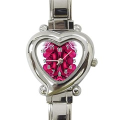 Diagonal Magenta Bouquet Heart Italian Charm Watch by kaleidomarblingart