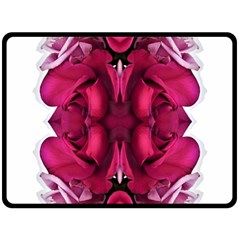 Diagonal Magenta Bouquet Fleece Blanket (large)  by kaleidomarblingart