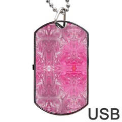 Magenta Repeats Dog Tag Usb Flash (one Side) by kaleidomarblingart