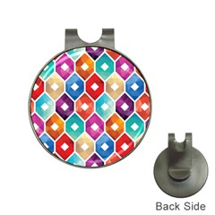 Hexagonal Color Pattern Hat Clips With Golf Markers by designsbymallika