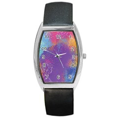 Multicolor Pastel Love Barrel Style Metal Watch by designsbymallika