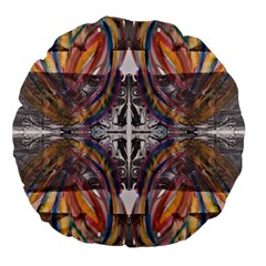 Mixed Media Symmetry Large 18  Premium Flano Round Cushions by kaleidomarblingart