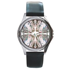 Painted Patterns Round Metal Watch