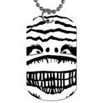 Creepy Monster Black And White Close Up Drawing Dog Tag (Two Sides) Front