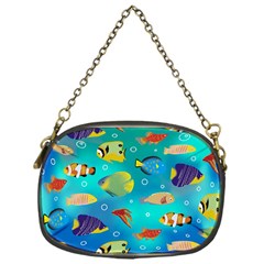 Cheerful And Bright Fish Swim In The Water Chain Purse (one Side) by SychEva