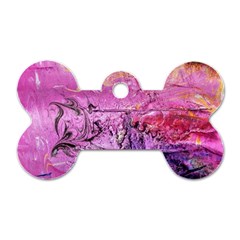 Magenta On Ochre Abstract  Dog Tag Bone (one Side)