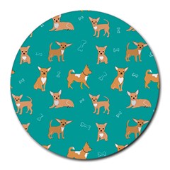 Cute Chihuahua Dogs Round Mousepads by SychEva