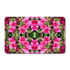 Magenta Flowers Magnet (rectangular) by kaleidomarblingart