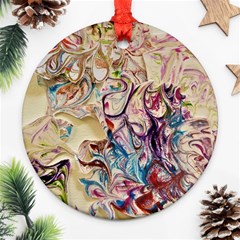 Marbling Collage Ornament (round) by kaleidomarblingart