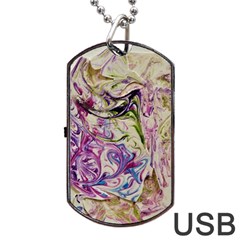 Abstract Swirls Iv Dog Tag Usb Flash (one Side) by kaleidomarblingart