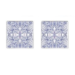 Blue Biro Patterns Cufflinks (square)