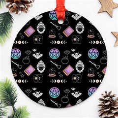 Witch Goth Pastel Pattern Ornament (round) by NerdySparkleGoth