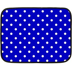 1950 Blue White Dots Fleece Blanket (mini) by SomethingForEveryone