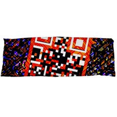 Root Humanity Bar And Qr Code In Flash Orange And Purple Body Pillow Case (dakimakura) by WetdryvacsLair