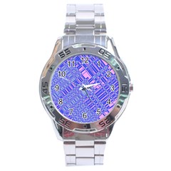 Root Humanity Barcode Purple Pink And Galuboi Stainless Steel Analogue Watch by WetdryvacsLair