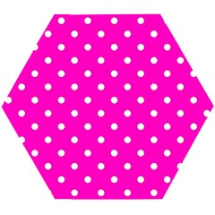 1950 Hello Pink White Dots Wooden Puzzle Hexagon by SomethingForEveryone