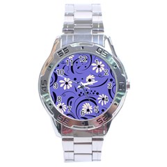 Folk Flowers Pattern  Stainless Steel Analogue Watch by Eskimos