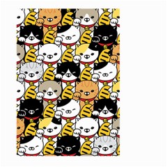 Cat-seamless-pattern-lucky-cat-japan-maneki-neko-vector-kitten-calico-pet-scarf-isolated-repeat-back Large Garden Flag (two Sides) by elchino