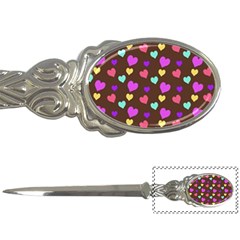 Colorfull Hearts On Choclate Letter Opener by Daria3107