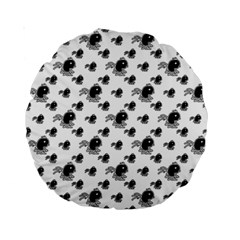 Sketchy Style Black Birds Motif Pattern Standard 15  Premium Round Cushions by dflcprintsclothing