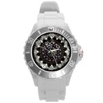 Moody Mandala Round Plastic Sport Watch (L) Front