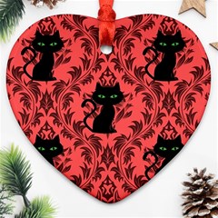 Cat Pattern Ornament (heart) by NerdySparkleGoth