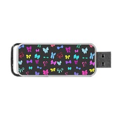 Bows On Black Portable Usb Flash (one Side)