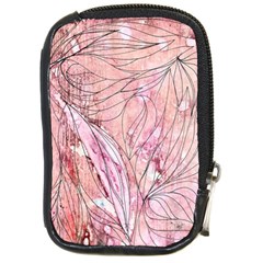 Flowing Petals Compact Camera Leather Case by kaleidomarblingart